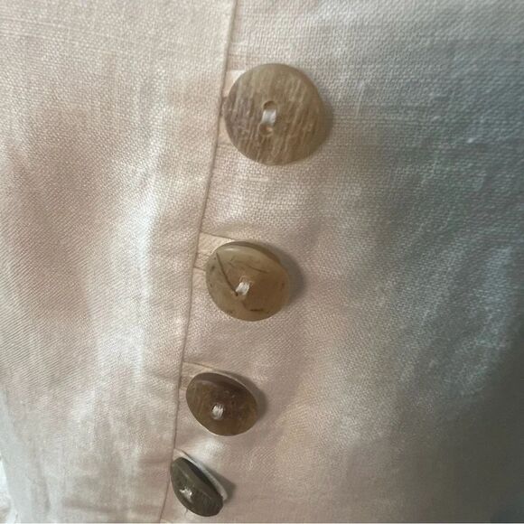 Giesswein vintage 100% cream linen boho dress size 8 - Picture 10 of 14